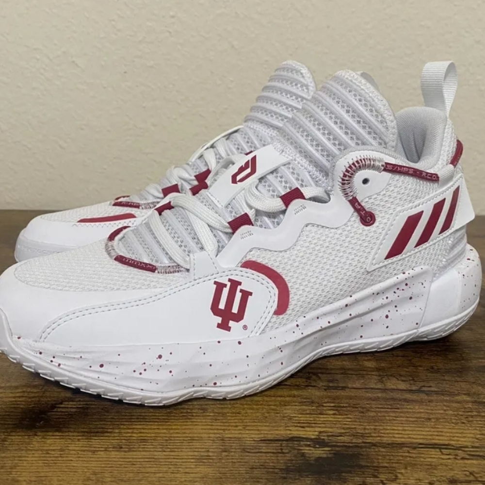 Adidas Dame 7 Indiana Hosier Extply size 6.5 youth men's 7.5 white and r…